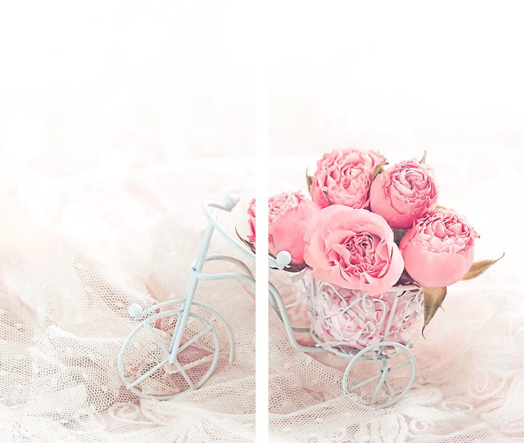Glass Cutting Board 2X 30X52 Flowers
