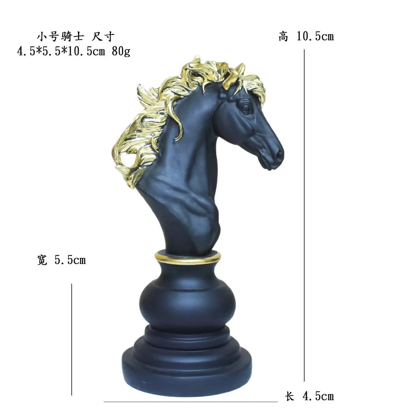 

Resin Retro Chess Figurines - King & Knight Sculptures for Home & Living Room Desktop Decor