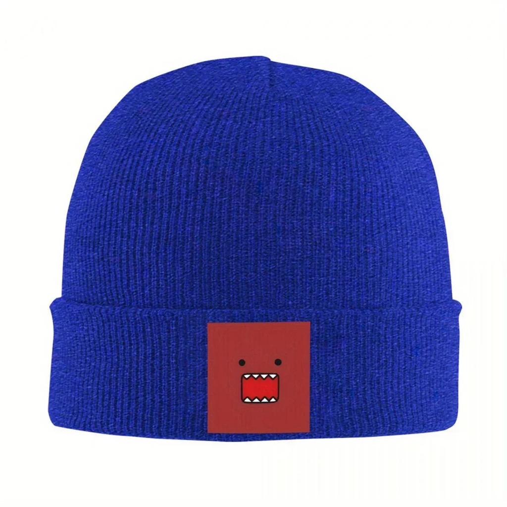 New Domo Kun Doll Bonnet Hats Red Knitted Hat Unisex Adult Cool Head Wrap Beanie Hats Spring Outdoor Printed Cap