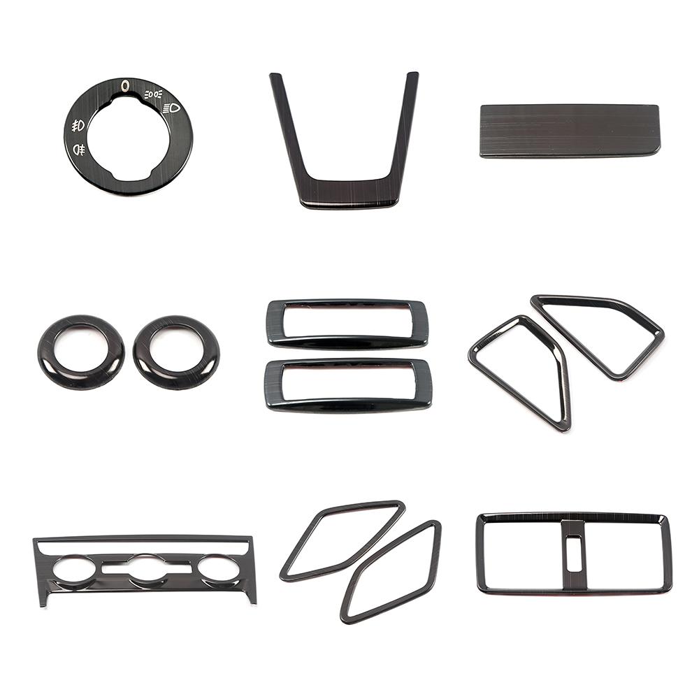 For Skoda Karoq 2017- Car Inner Styling Modify Refit Central Console Part Trim Frame Cover Stainless Steel Decorate