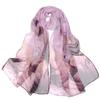 Lotus Geogette Medium-Long Silk Printed Scarf Summer Sunscreen Shawl Mom Gift Style Dance Versatile