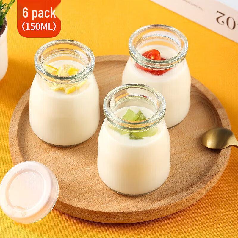 

Стаканчики для пудинга и йогурта Baijie из стекла с крышками (6 упаковок)