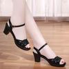 Black shoes women's new thick heel sandals women's summer fish mouth women's shoes sexy high heel sandals women