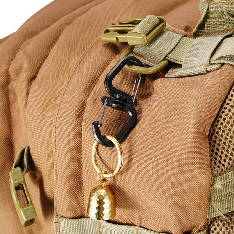 Spring Clip Key Hook Buckle Belt Key Holder Carabiner Hook with Lock 360 Degree Rotation S Shape Carabiner Keychain Clip