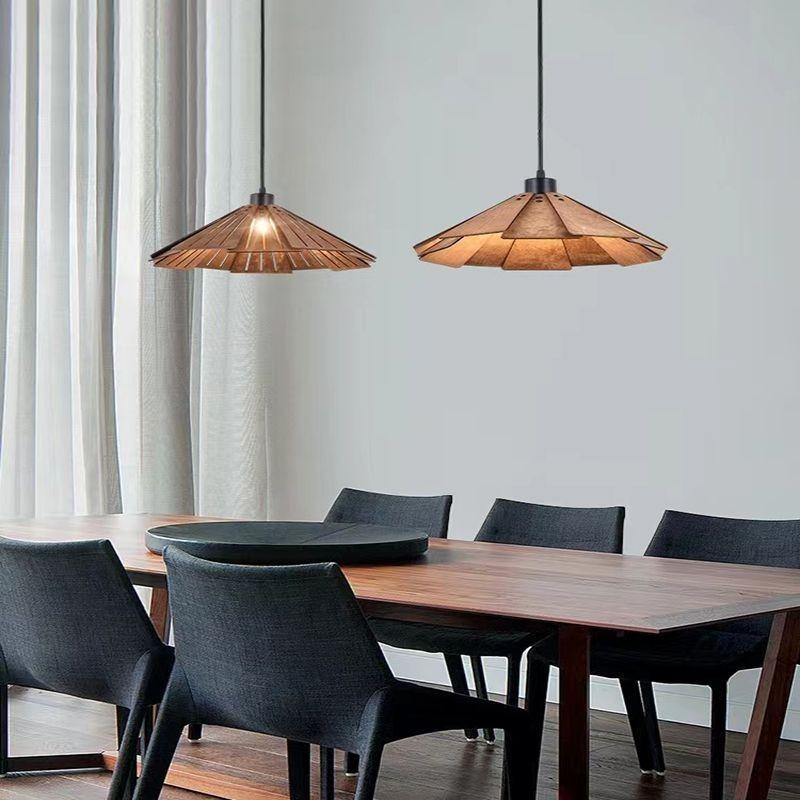 Adjustable Retro Ceiling Light Tea Room Lamp Balcony Pendant Light Dining Room Small High End Woodwork Chandelier