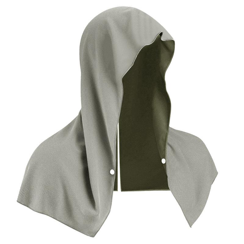 Outdoor Sports Cooling Hooded Towel U Shape Cold Neck Gaiter Quick Dry Headband for Gym Beach Camping Sun Protection