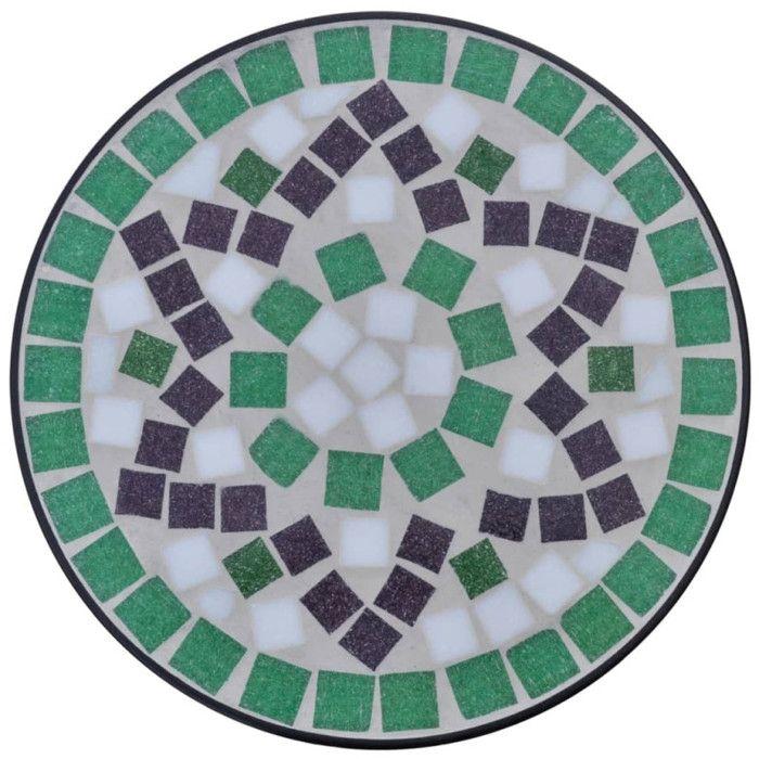 VidaXL Table d'appoint Mosaïque Vert et blanc