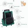 2-in-1 Pet Carrier Backpack for Dogs and Cats with Side Pockets, Telescopic Handle and Wheels, 42x25x55cm, Green