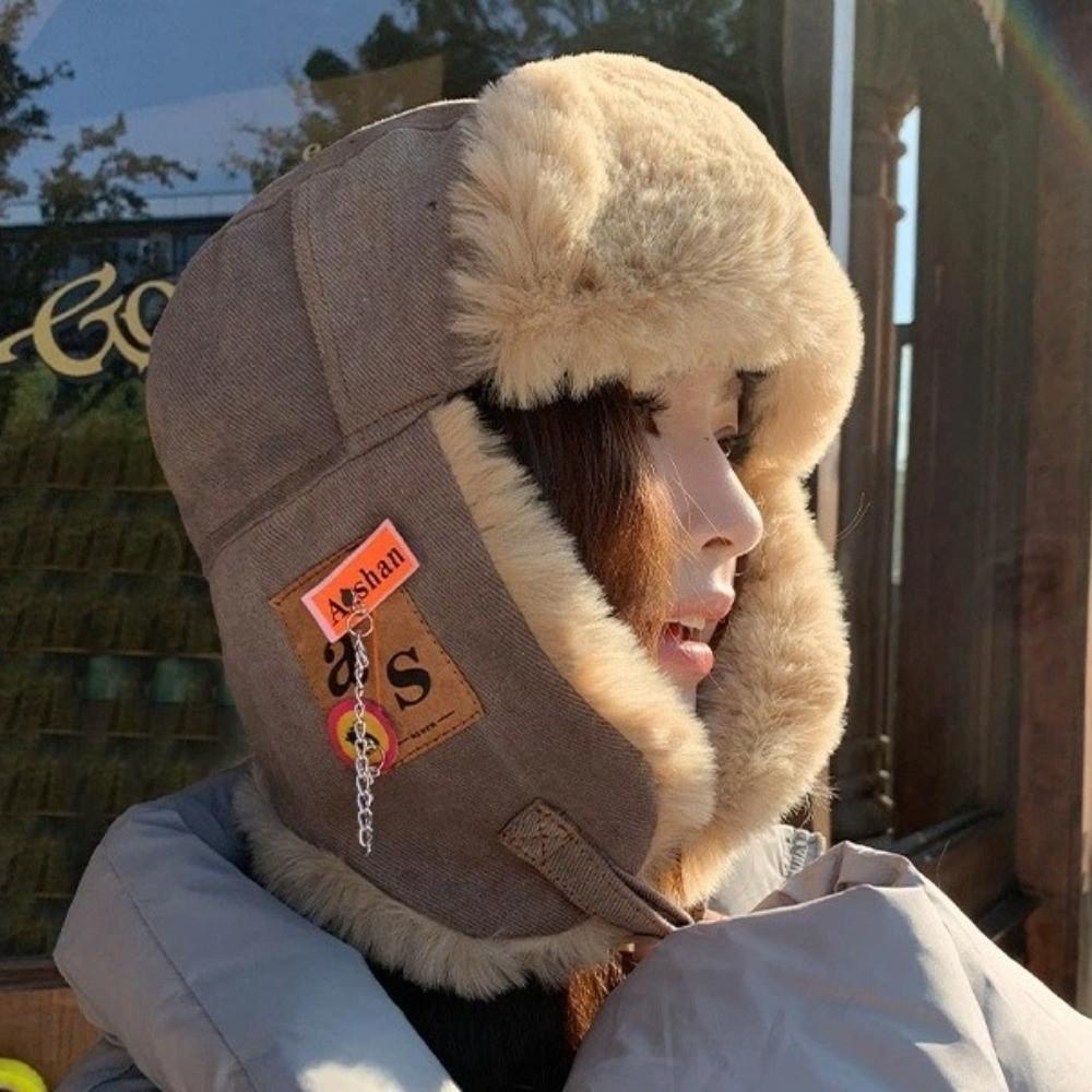 Faux Fur Winter Hat Thick Ear Protectors Hats Fashion Bomber Hat Male