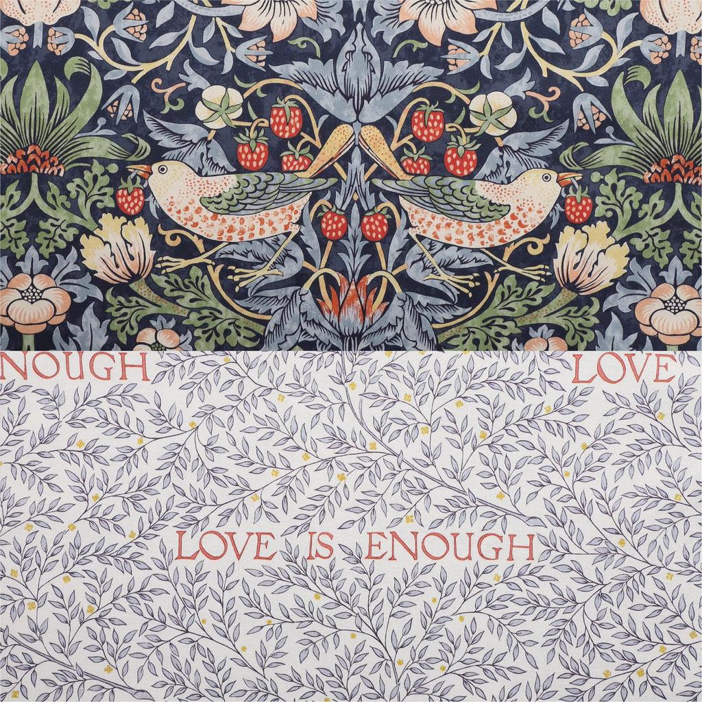 Povlak na peřinu nishikawa, bavlněný, jednodílný, Morris Gallery, jahodový zloděj, snadné nasazení a sundání rychlými patentkami, oboustranný, pratelný, vyrobeno v Japonsku