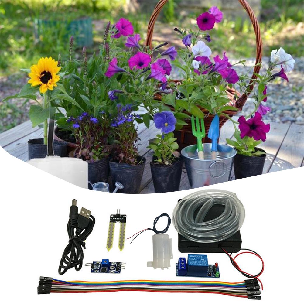 Automatic Irrigation Module DIY Kit Automatic Water Pumping Soil Moisture Sensor Relay Module 50cm Hose for Arduino