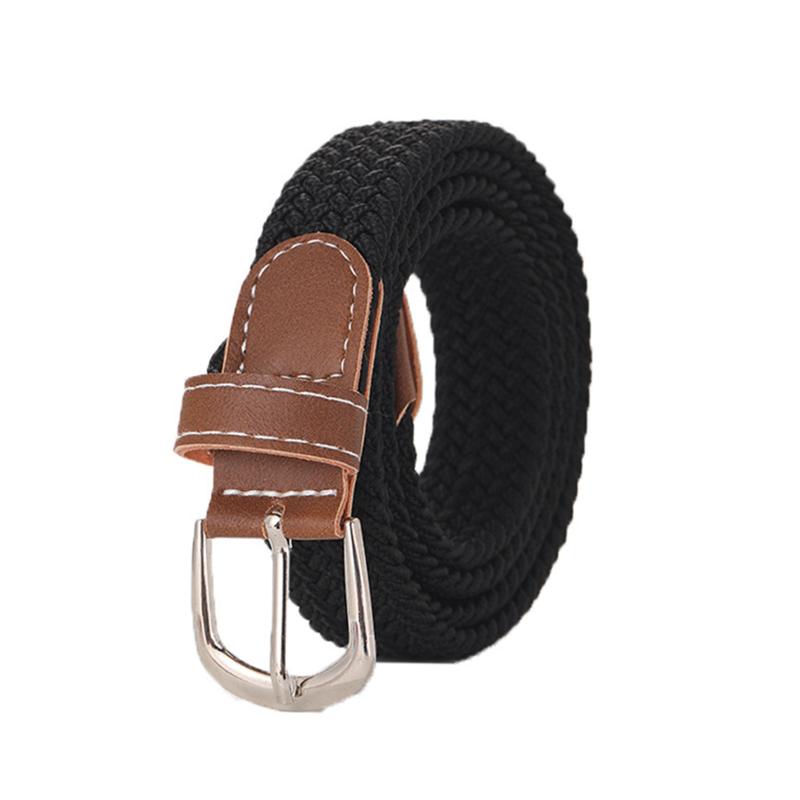 1Pc U Shape Buckle Elastic 100x2.5CM Unisex Belts Mens/Women Canvas Webbing Braided Imitation Leather