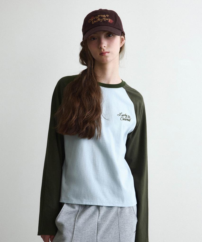 COVERNAT WOMAN Raglan Contrast Long Sleeve Sky Blue