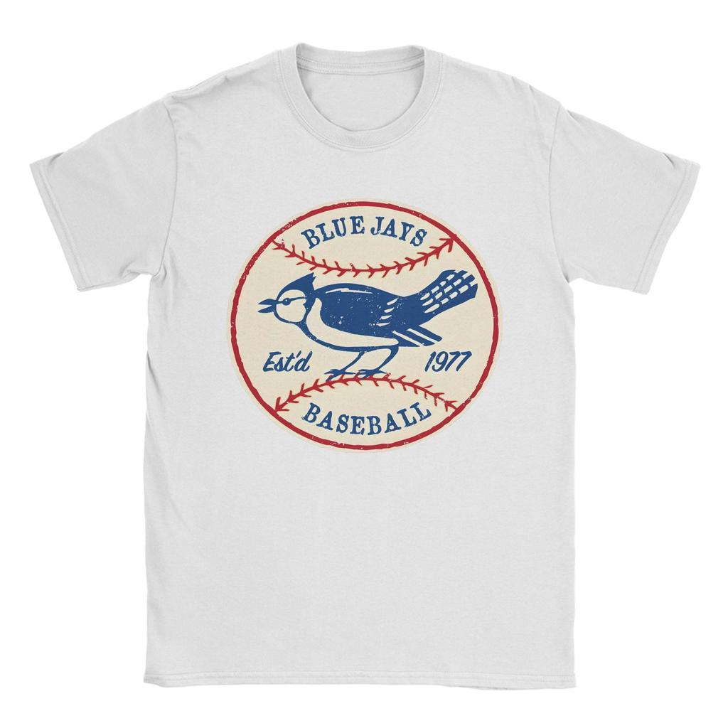 Vintage Toronto Blue-Jays-Bird Patch T-Shirt for Men Crew Neck Cotton T Shirt Short Sleeve Tee