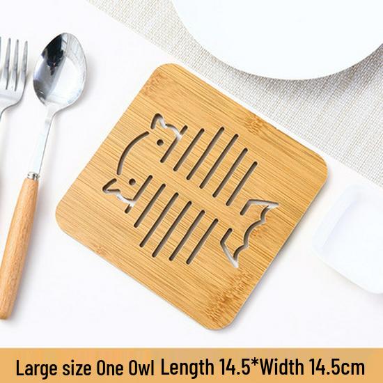 Cartoon Wooden Coaster - Heat-Resistant, Anti-Slip Pad for Kitchen and Table Use
