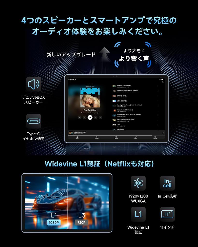 ALLDOCUBE iPlay60 Pro Android 15 90Hz High Refresh Facial Quad Helio G99 Widevine Netflix 1200x1920 WUXGA 7000mAh 18W PD Fast 4G GPS Gray Tablet,