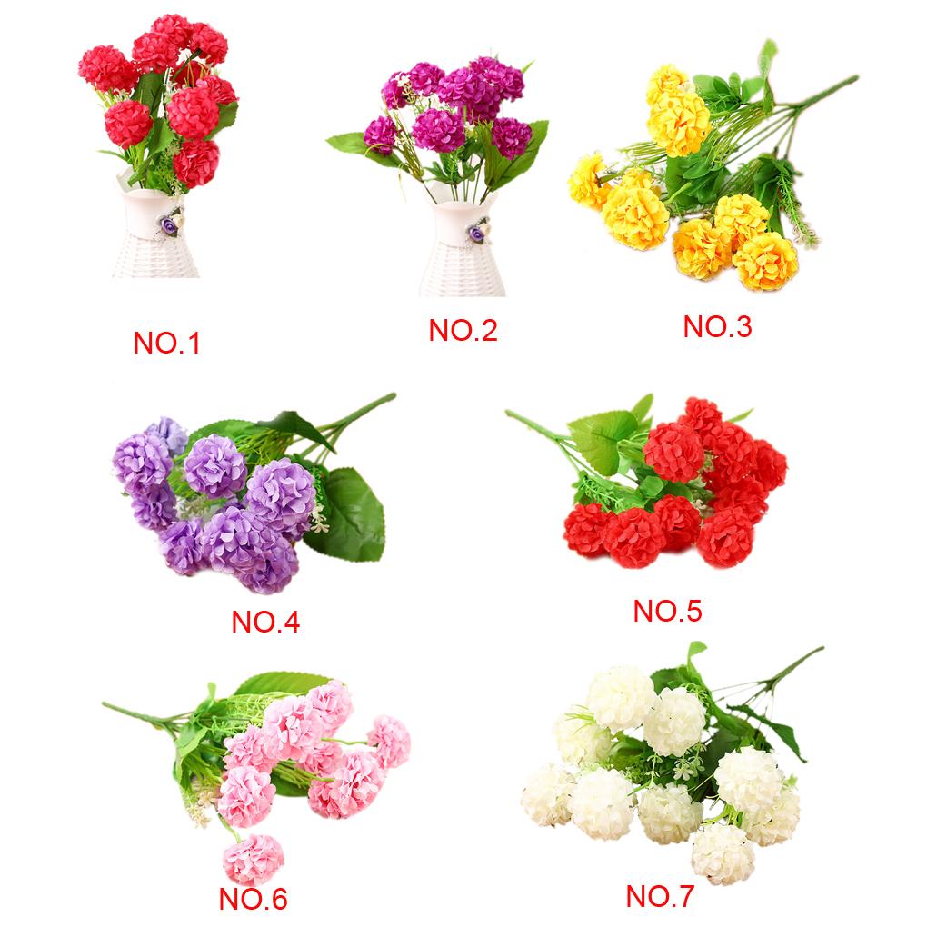 

7 веток искусственных цветов хризантема шар цветы букет подарки дом свадьба офис