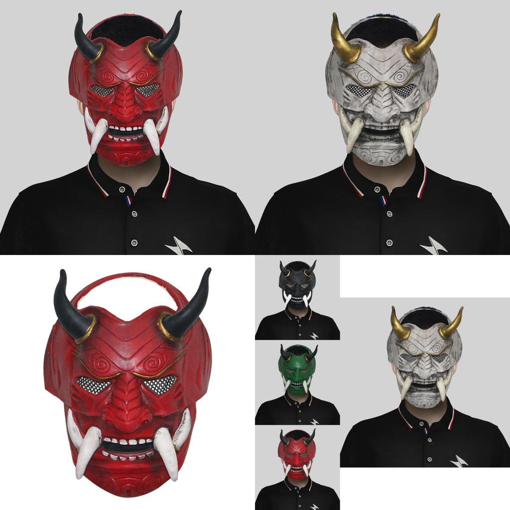 Captivating Japanese Samurai Red Hannya Demon King Mask For Halloween Costume Parties