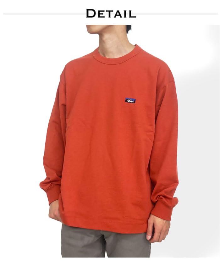 NANGA Eco Hybrid Box Logo Embroidered Long Sleeve Long Simple T-Shirt, Unisex, Casual, Sleeve, Design, NW2411-1G803