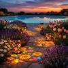 One  LED Hanging Solar Lantern Outdoor Waterproof Decorative Garden Light for Lawn Pathway Decor
