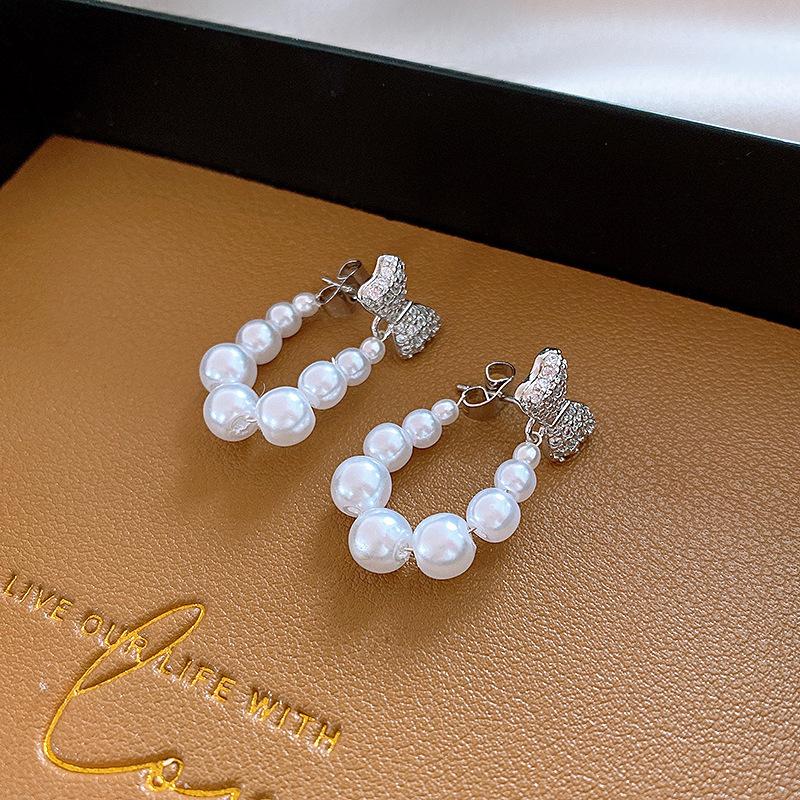 Fan Flower Bamboo Tassel Earrings Trend Ear Hook National Style Temperament High-end Earrings