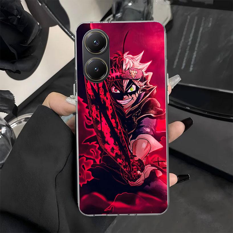 Black C-Clovers Anime Phone Case for Xiaomi Poco X7 X6 X5 X3 Pro F7 Ultra F6 F5 F4 Gt X4 Nfc M6 M5S M4 M3 M5 Soft Silicone Cover