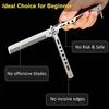 Foldable Comb Stainless Steel Practice Training Butterfly Knife Comb Beard Moustache Brushe Salon Hairdressing Styling Tool
