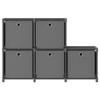 VidaXL Étagère d'affichage 5 cubes et boîtes Gris 103x30x72,5 cm Tissu