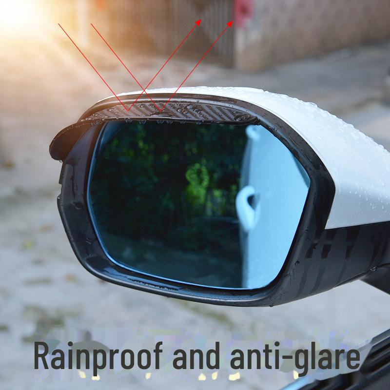 Universal Carbon Fiber Pattern Rearview Mirror Rain Shield