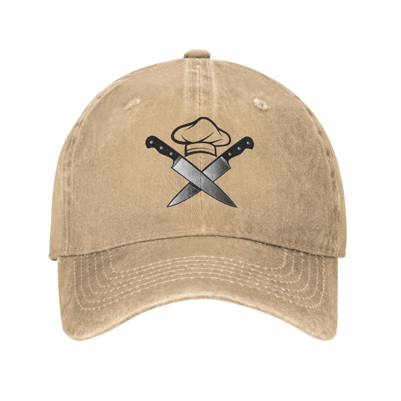 Personalized Cotton Funny Cooking Skull Knife Chef Baseball Cap Women Unisex Adjustable Dad Hat Streetwear
