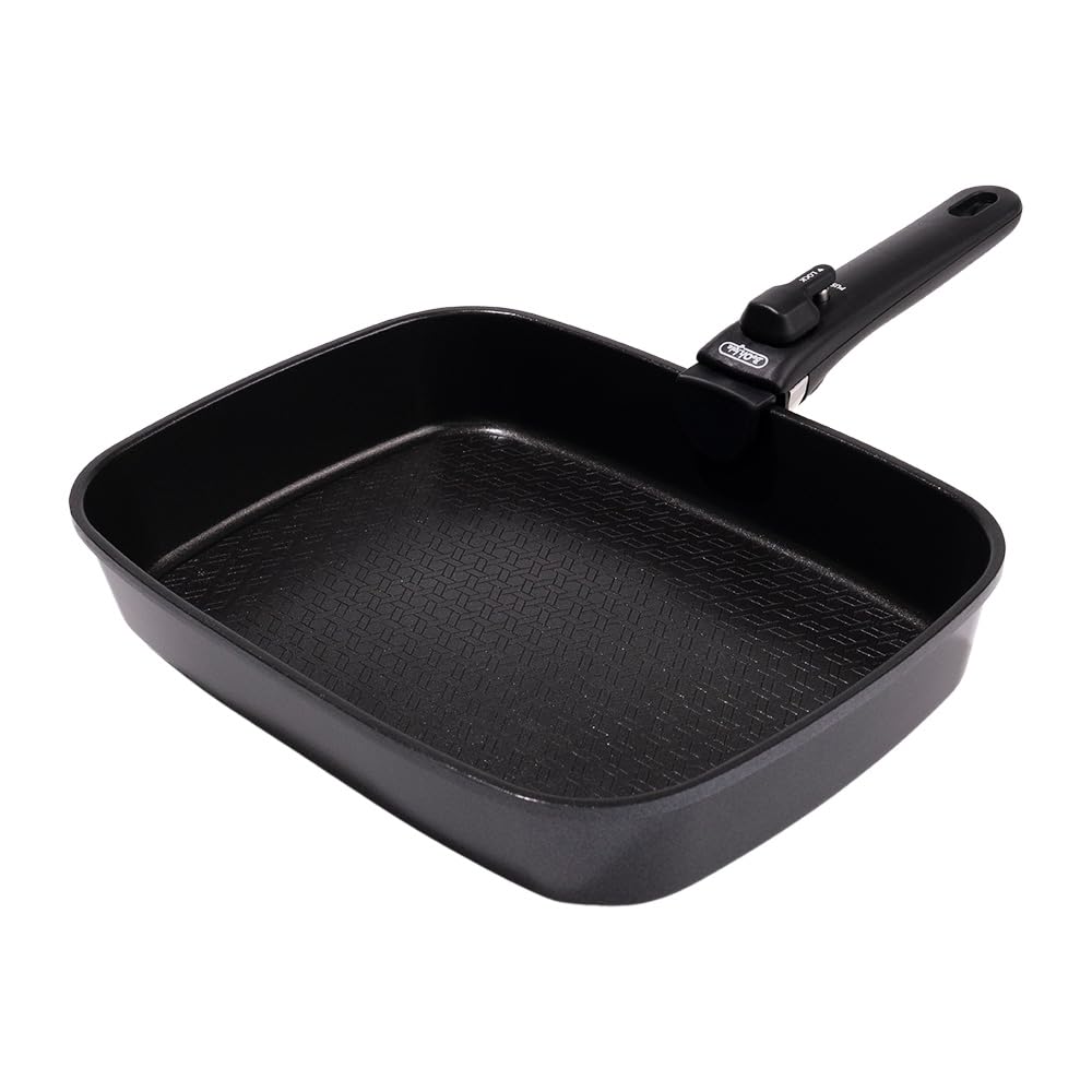 Boohgle 30cm Rectangular Frying Pan Set Rectangular Frying (30cm Pan, Black)