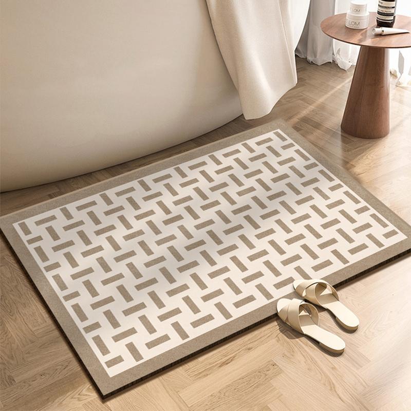 Luxury Diatomite Bathroom Shower Bath Mat Absorbent Foot Mats Non-slip Quick Dry Toilet Rugs Carpet Doormat Washable