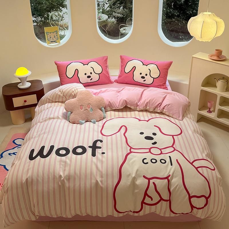 

Постельное белье с пасторальным принтом, комплект из четырех предметов, двуспальная кровать, односпальная кровать, машинная стирка, мягкое вощеное, приятное для кожи, пододеяльник 1.2m bed