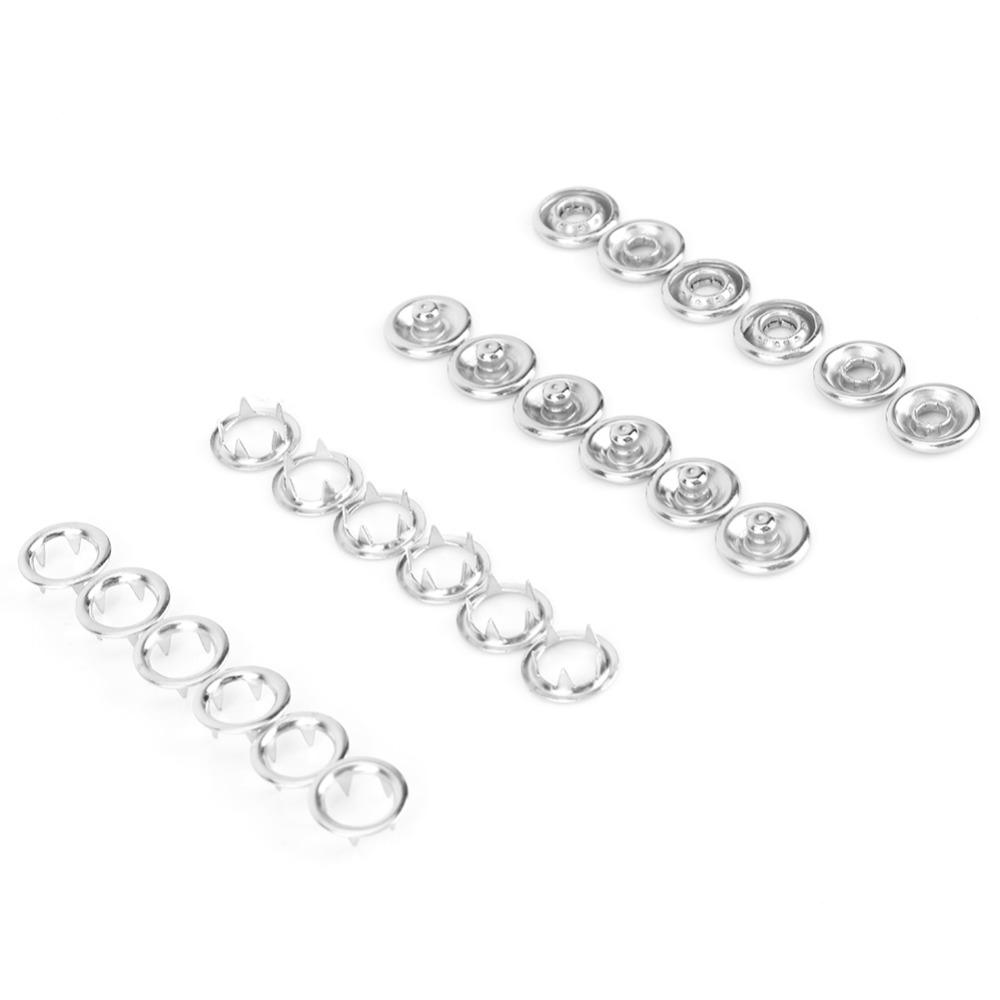 200pcs 9.5MM Size Hollow Prong Snap Button Silver Color Metal Snap Button Sewing Projects