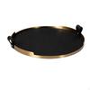 Tray with Handles Contemporary Circular Metal Decorative for Home Stylists, Interior Designers,