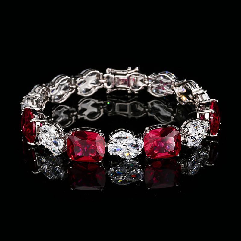 Jewelry Retro Simulation Corundum Light Luxury Full Diamond Bracelet Premium Bracelet Heroine Stone 10 * 12