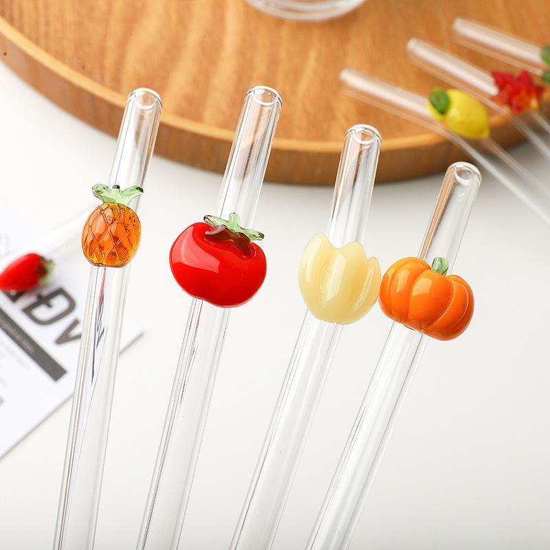 Flexible Glass Straw Set, Includes Cleaning Brush, Ideal For Milkshakes & Sodas, Perfect Gift For Birthdays & Weddings