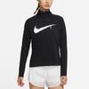 Nike Swoosh Run Running Training Sports Stand Collar Long Sleeve Fitness Top Women Tops Black CZ9234-010