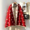 Double-Sided Women's Winter Ink Painting Snood: Imitation Cashmere Scarf for Air-Conditioned Rooms.