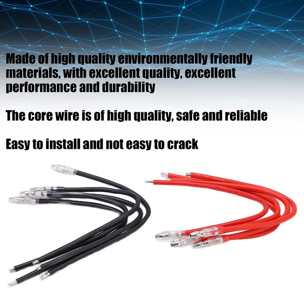 10pcs RC Brushed Motor Cables, 4mm Banana Plug Connector Extension Cable Wire, 16AWG Silicone Wire for Axial Scx10 and Redcat Gen8 RC Motors