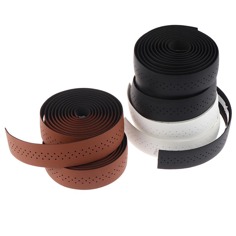 Bicycle Handlebar Tape Road Bike Pu Leather Perforated Belt Breathable Soft