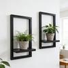 1 Piece Black Floating Shelf, Black Wooden Wall-Mounted Storage Shelf, Nordic Style Living Room Decorative Background Wall Shelf, Solid Wood Storage