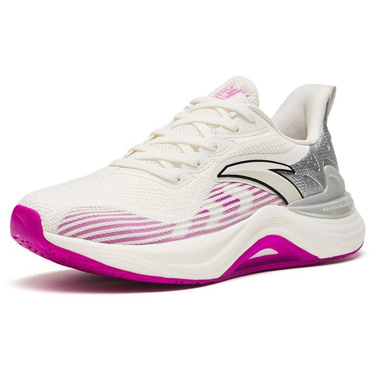 Anta Chuang 2.5 Mesh Cushioning Breathable Low-Top Running Shoes Women sneaker White Silver Purple 122235582-5