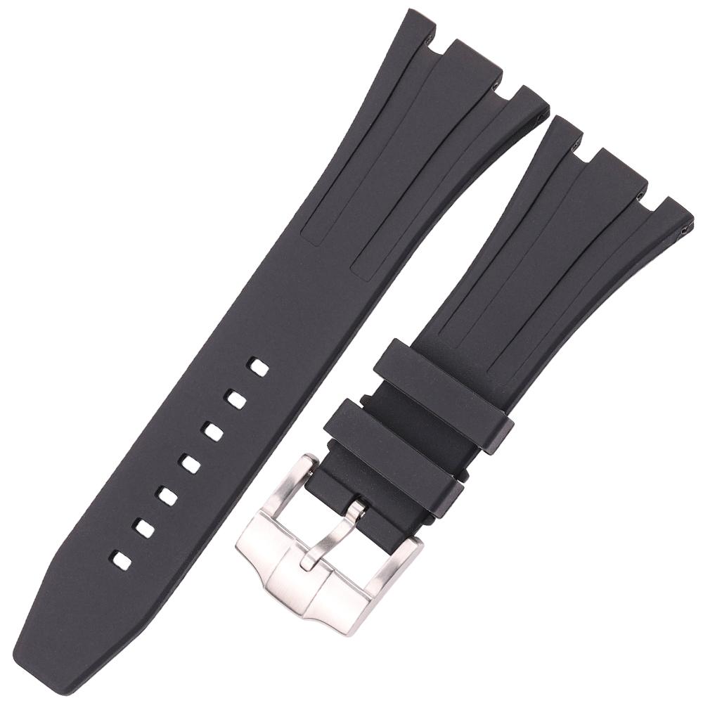 

Rubber Watchband 27mm for AP Blue Black Strap Men Waterproof Soft Silicone Watch Band Accessories 27mm чёрный