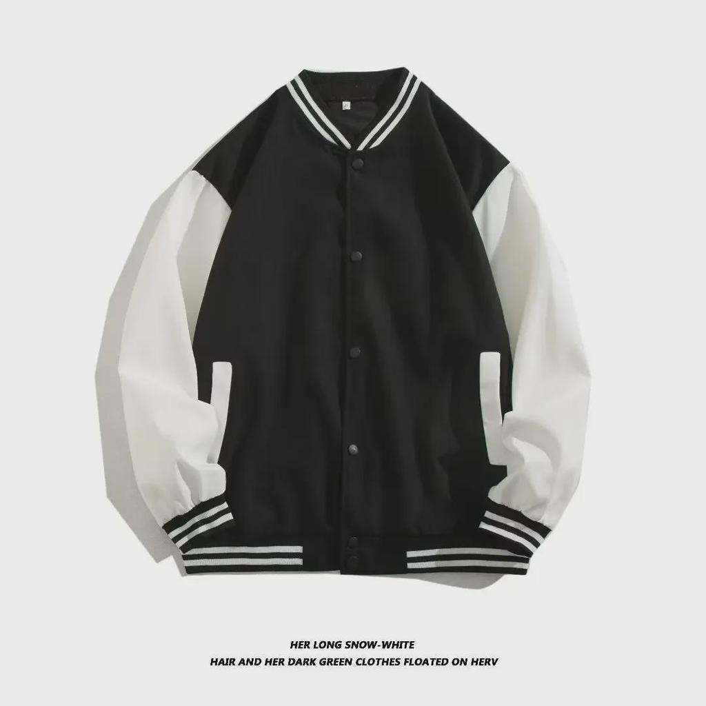 Men's Autumn Korean-Style Loose Stitching Contrast Color Baseball Jacket - Hong Kong Brand Casual Versatile Jacket