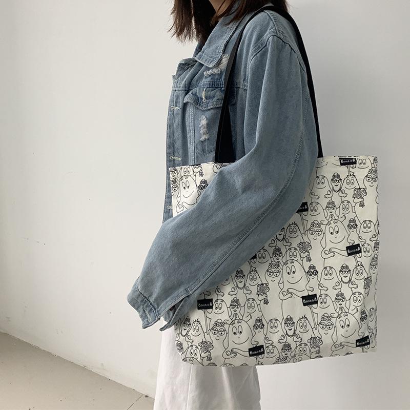 

Студенческая холщовая сумка большой вместимости, на плечо, милая, для йоги и путешествий