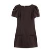 Herbst Damen Kurzkleid im europäischen und amerikanischen Stil mit Falten und Tasche