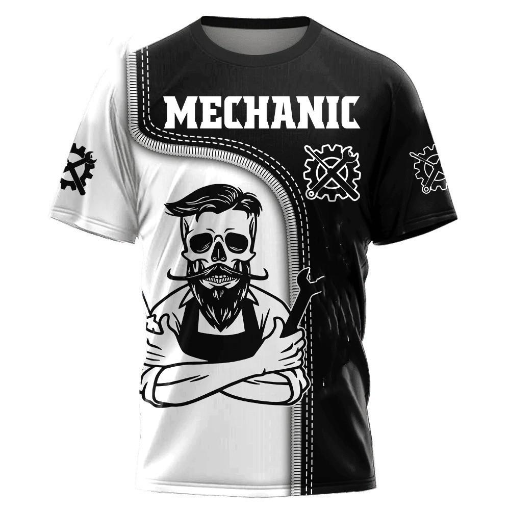 Summer Fashionable Men's T-shirt Personalized Mechanic 3D Printed Short Sleeved Fashionable Comfortable Plus Size T-shirt