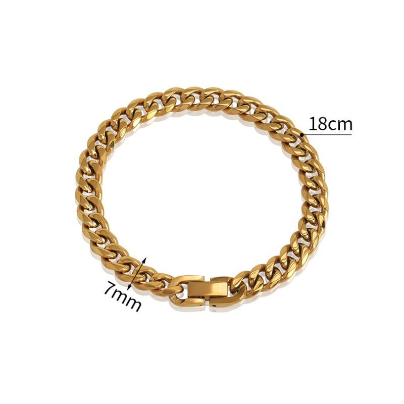 Meier Trendy ins punk style personalized hip-hop cuban link stainless steel necklace bracelet