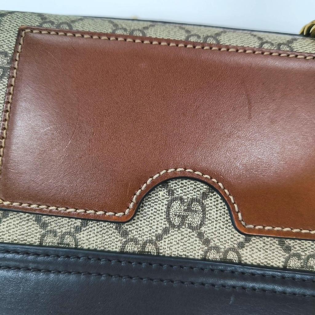 [Pre-Owned] Padlock Moonlight Treasure Box Series Metal Lock Logo Canvas And Leather Crossbody Bag Small - Very Good #16XWXA